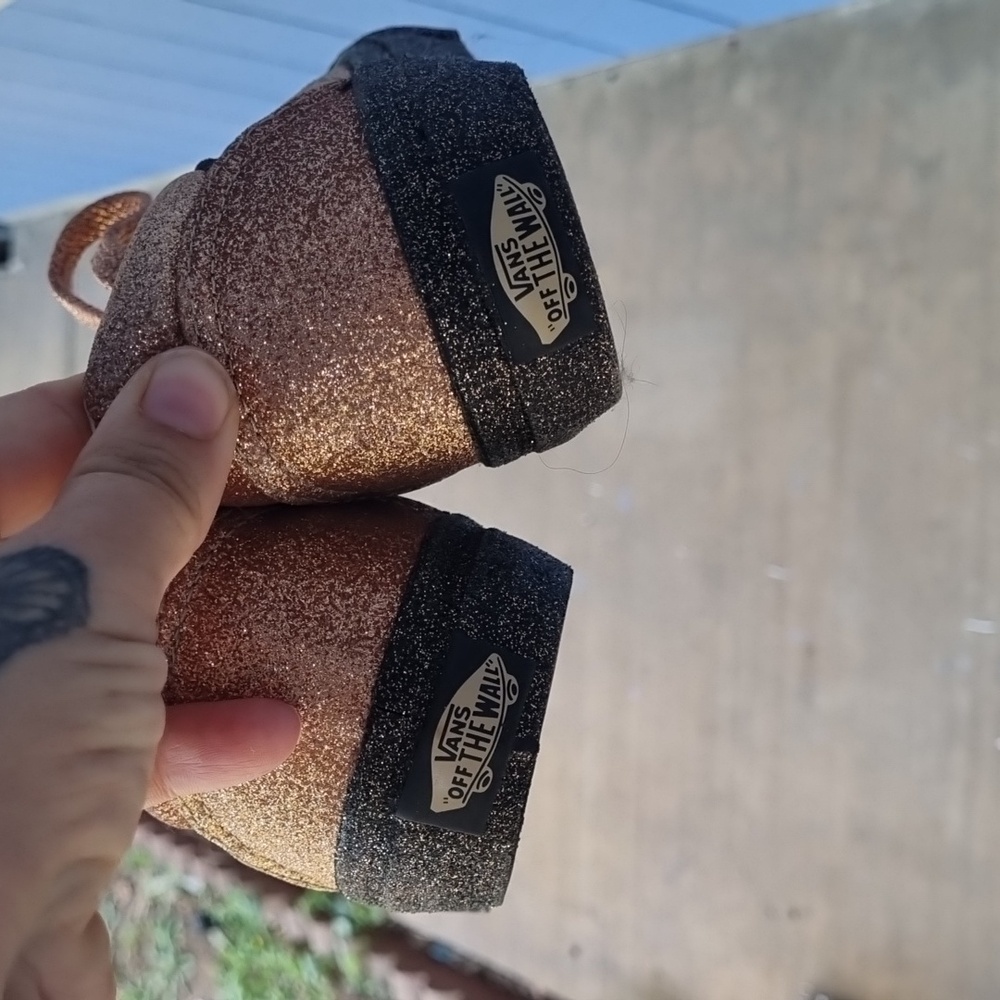Sparkly Gold and Black Vans - Picture 5 of 6